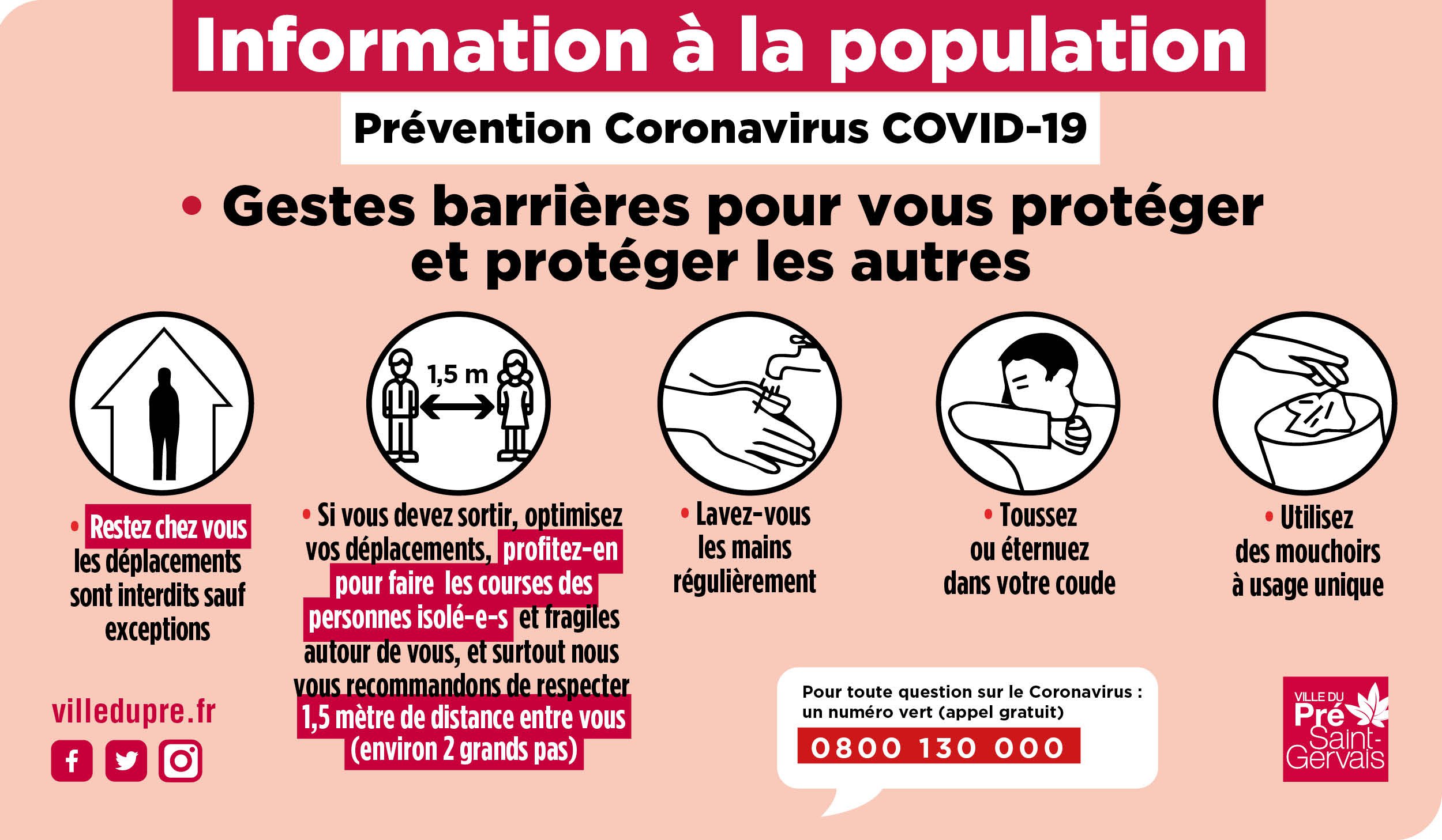 Prevention Coronavirus Gestes Barrieres Prevention Coronavirus Dispositif Municipal Le 31 03 20 Le
